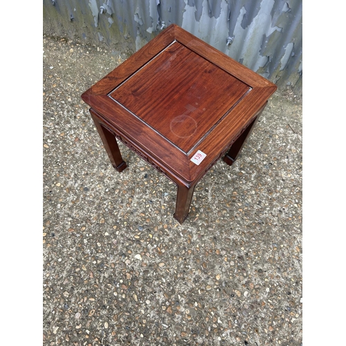 139 - A single Oriental hardwood occasional table 40x40x45
