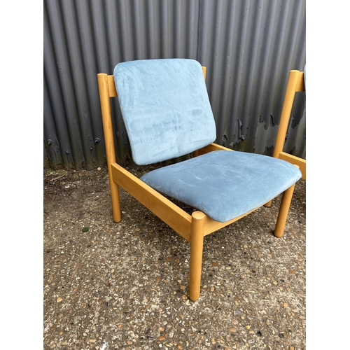 168 - A pair of ercol chairs with blue upholstery