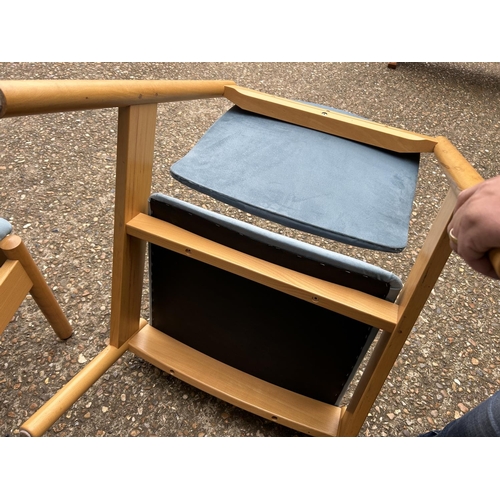 168 - A pair of ercol chairs with blue upholstery