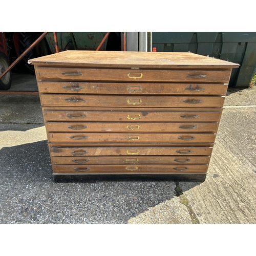 17 - A large three section plan chest for restoration 118x88x88