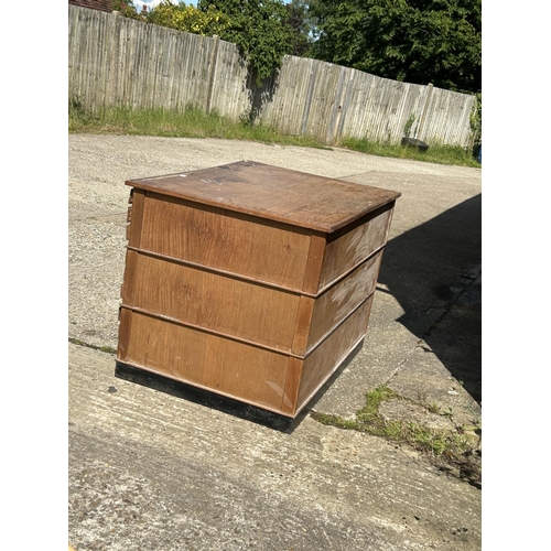 17 - A large three section plan chest for restoration 118x88x88