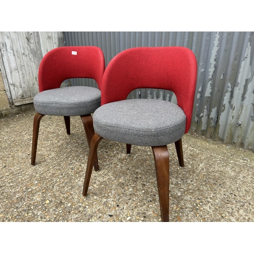 174 - A pair of good quality modern red and grey chairs BY WARRINGS