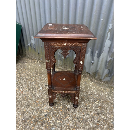 178 - A small carved and inlaid moorish table 33x30x64