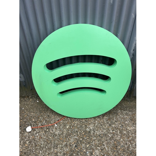 180 - Large illuminating Spotify sign with three pin plug 100cm round d