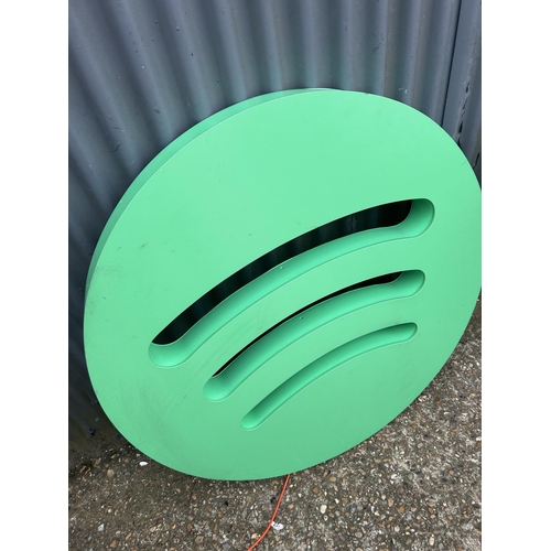 180 - Large illuminating Spotify sign with three pin plug 100cm round d