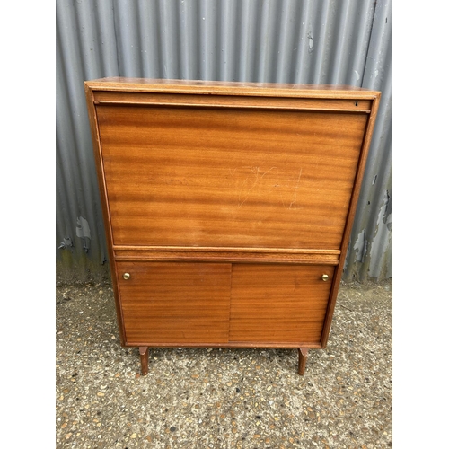 195 - A mid century teak bureau 77x28x100