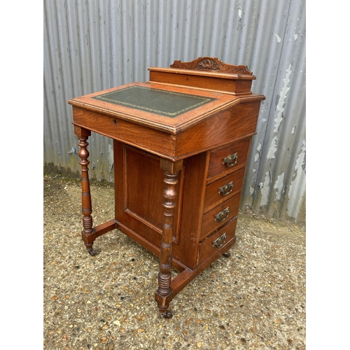 2 - An Edwardian mahogany Davenport desk with four drawers and four dummy drawers