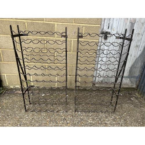 206 - A pair of iron wine racks 62x120