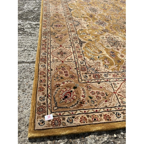 30 - Large yellow pattern carpet, 300 x 200cms