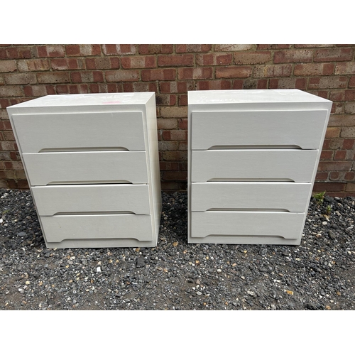 359 - A pair of white painted ply chests of four 60 x40x77