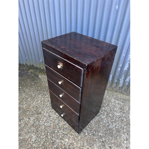 7 - A retro ply chest of five drawers 51x40 x96