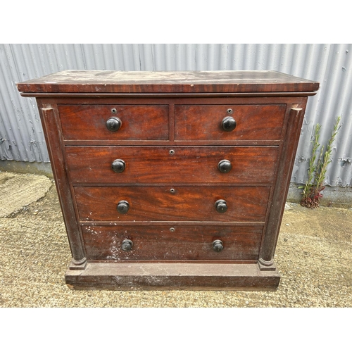 73 - A Victorian mahogany chest of five drawers  110x50x105