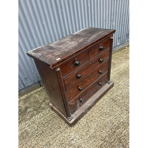 73 - A Victorian mahogany chest of five drawers  110x50x105