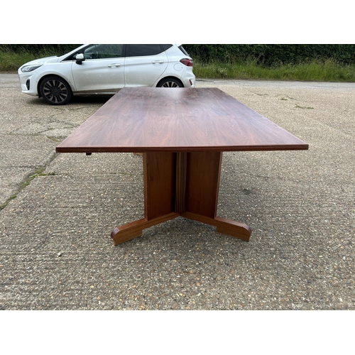 77 - A very large mid century teak refectory style table 114x230