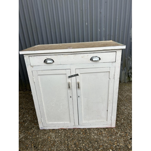 95 - A painted single drawer sideboard 90x46 x90