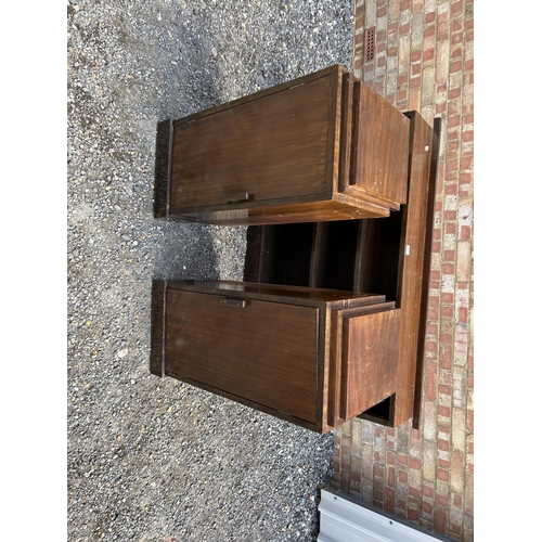 10 - A deco bookcase flanked with a single door  cupboard to each end (separates)