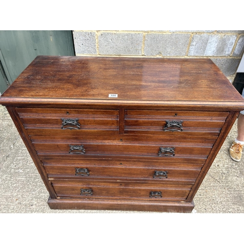 104 - A Edwardian oak chest of drawers  108x47x115