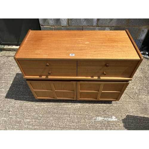 107 - A Nathan teak four drawer sideboard 103x45 x75