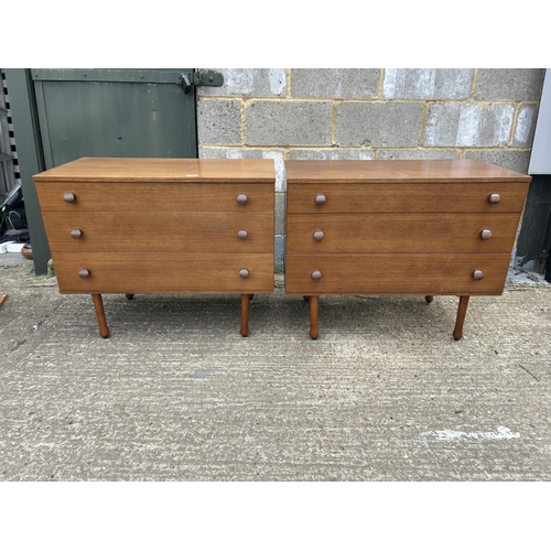 110 - A pair of AVALON teak chests of three drawers 82x44x64