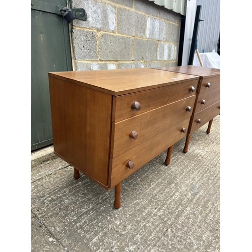 110 - A pair of AVALON teak chests of three drawers 82x44x64