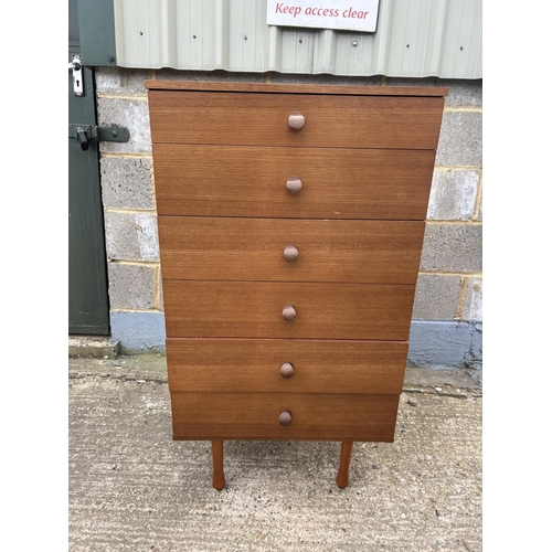 111 - A AVALON teak tallboy chest of drawers 61x44x110