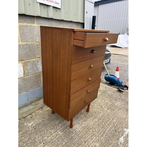 111 - A AVALON teak tallboy chest of drawers 61x44x110