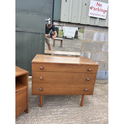 112 - An AVALON teak dressimg chest together with bedside