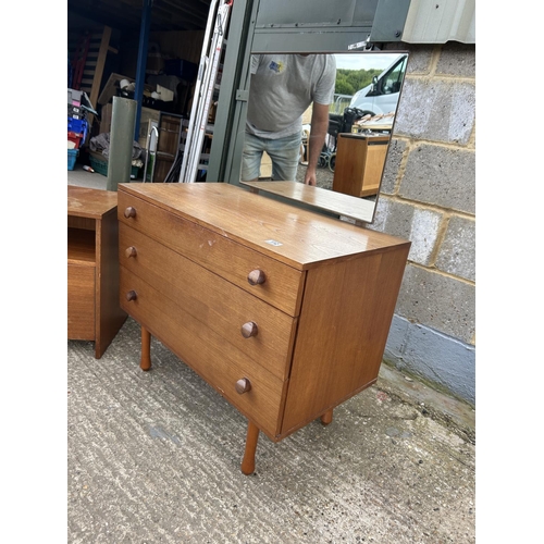 112 - An AVALON teak dressimg chest together with bedside