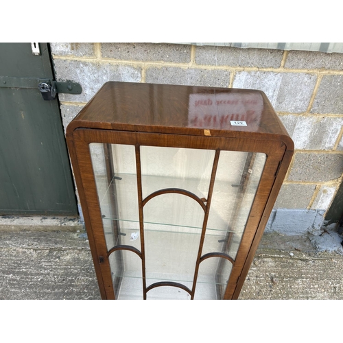 122 - A deco style single door display cabinet 58x30x120