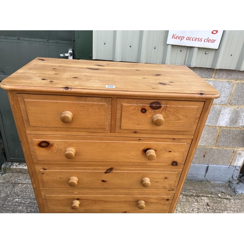 132 - Solid pine chest of seven 90x45x130