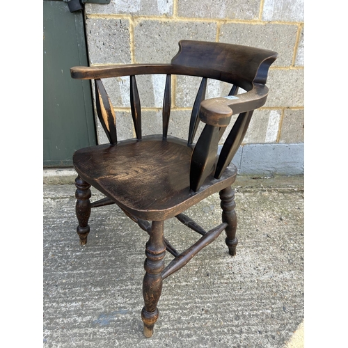 137 - A smokers bow back desk chair