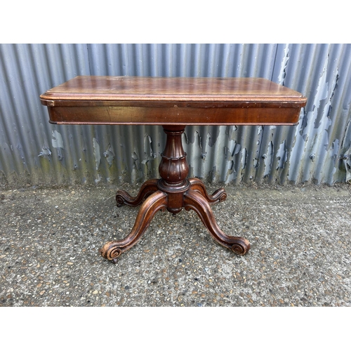 160c - A Victorian mahogany fold over card table