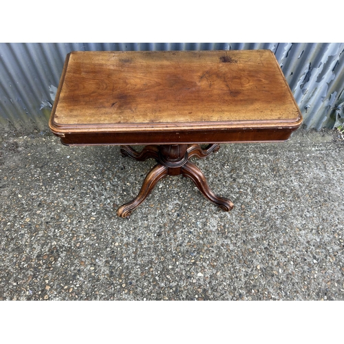 160c - A Victorian mahogany fold over card table