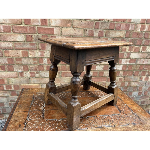 17 - Antique oak joint stool / occasional table 38x29x39