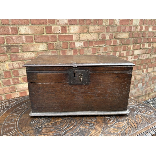 19 - A period oak bible box with key 50x30x27