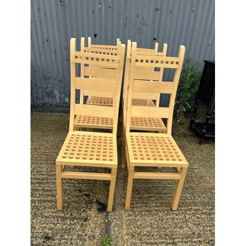 355 - A set of six unusual ladder back dining chairs