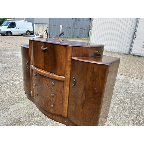 357 - A deco style walnut sideboard 134x 50x100