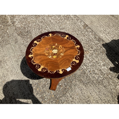 363 - An ittalian style inlaid occasional table