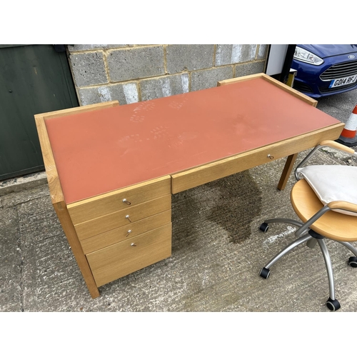 42 - A modern design desk together with modern swivel chair 160 x77x74