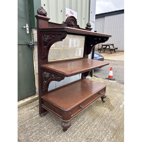 48 - A Victorian mahigany three tier buffet with drawer 120x50x140