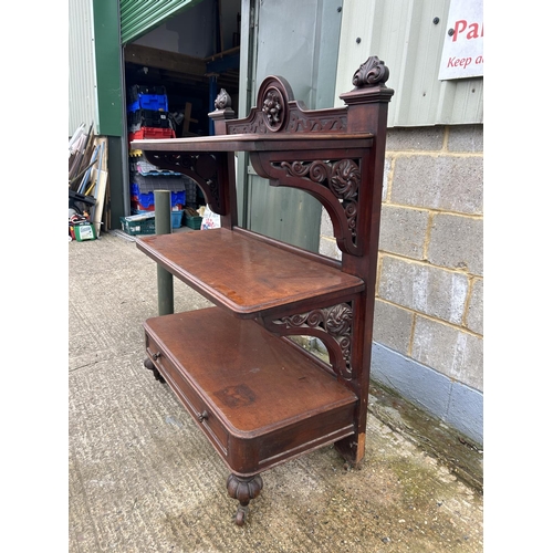 48 - A Victorian mahigany three tier buffet with drawer 120x50x140