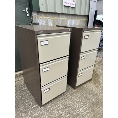 51 - Air of metal three drawer filling cabinets