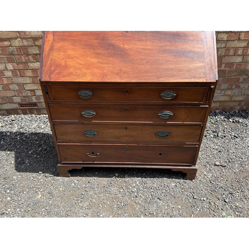 71 - A Victorian mahogany bureau bookcase fitted to the interior 122x50x210