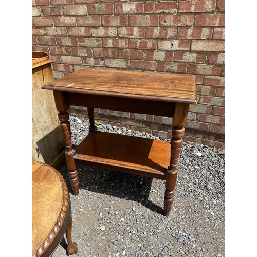 76 - A Victorian bedside together with a two occasional tables