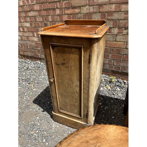 76 - A Victorian bedside together with a two occasional tables