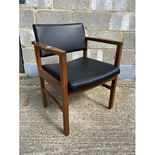 84 - A mid century teak framed desk chair