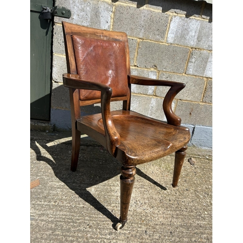 89 - A mahogany desk chair