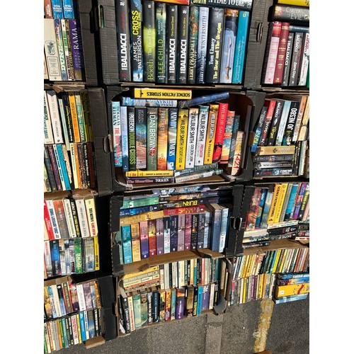 10A - A collection of 21 trays of SCI FI and Thriller Books and novels