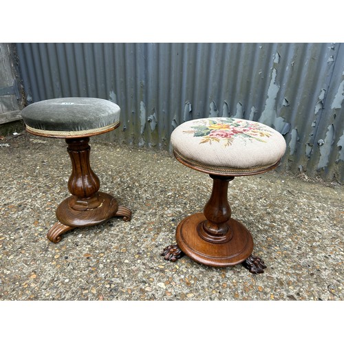 174 - Two victorian rosewood telescopic piano stools