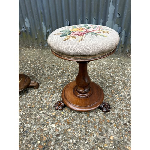 174 - Two victorian rosewood telescopic piano stools